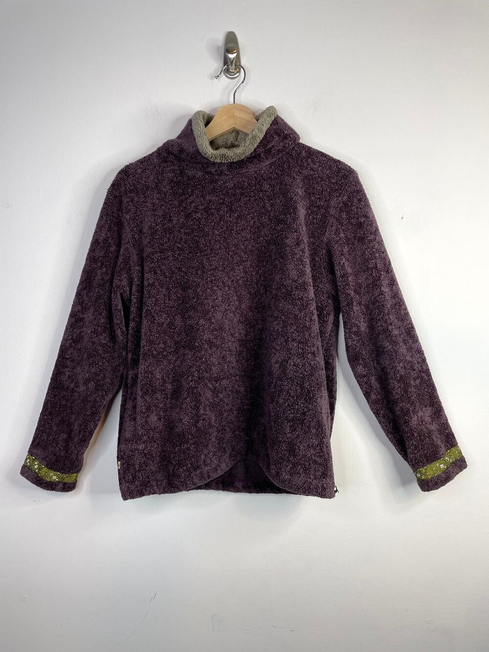 Wooly Bully Wear Vintage Y2K Sherpa Fleece Mock Funnel Neck Top Jacket Sweater M